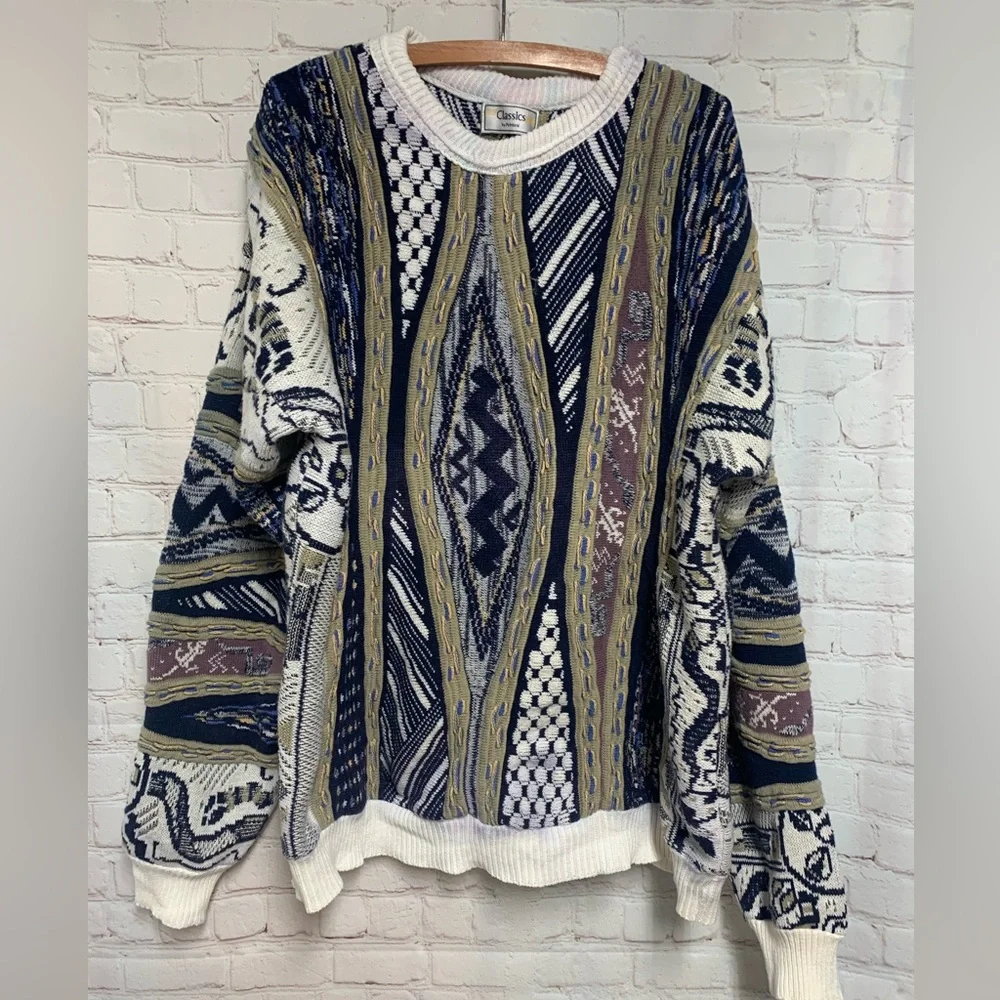 Vintage Classics by Palmland Multicolor Patterned Sweater Size XL - Picture 1 of 5